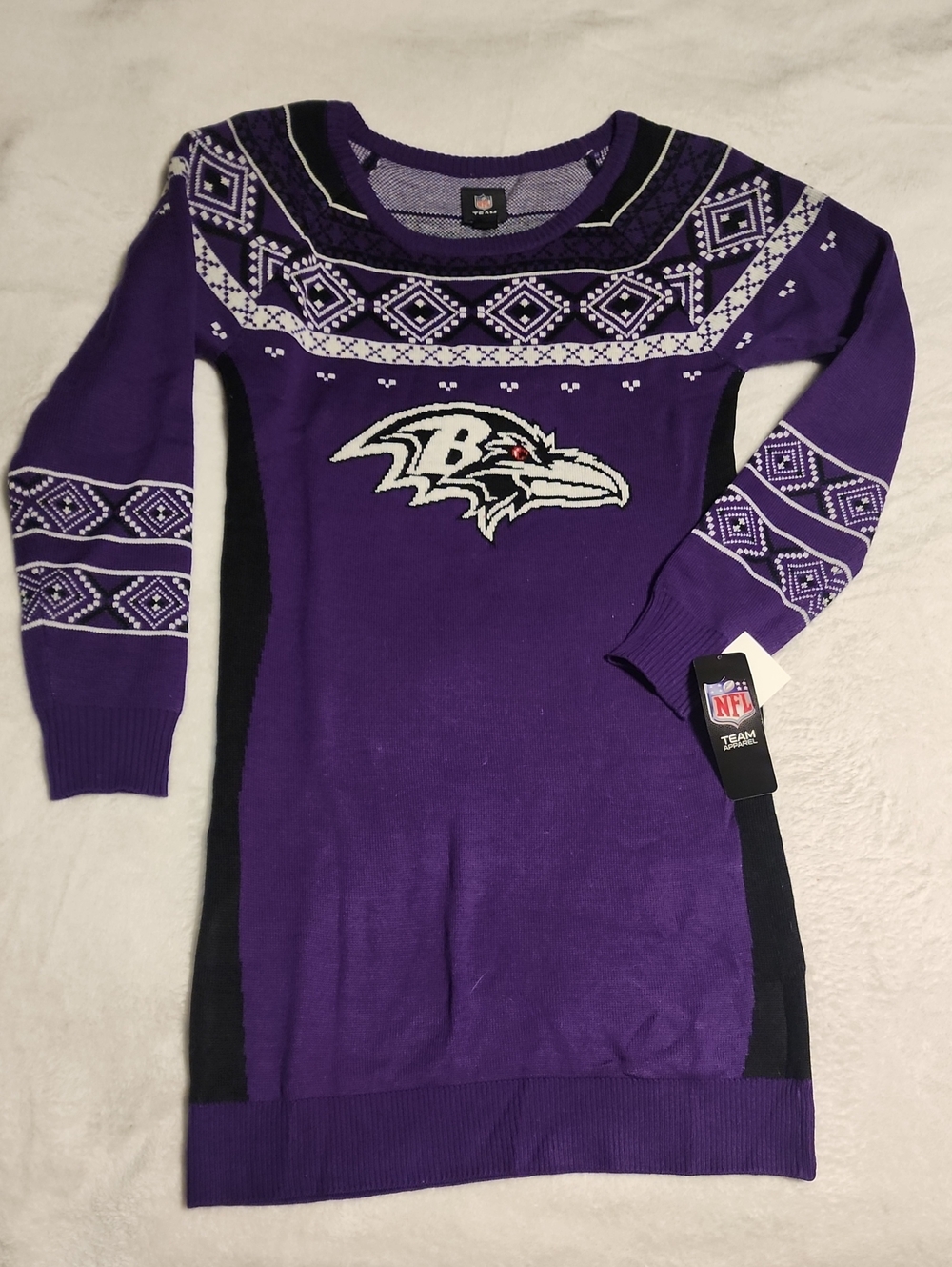 NFL Baltimore Ravens Purple & Black Knit Fan Sweater Dress